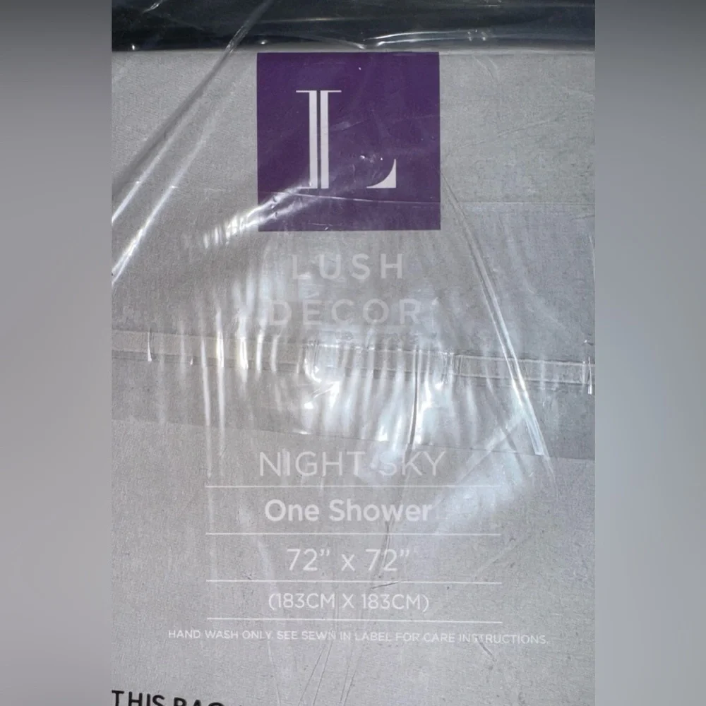 Lush Decor Night Sky Shower Curtain - Black and White